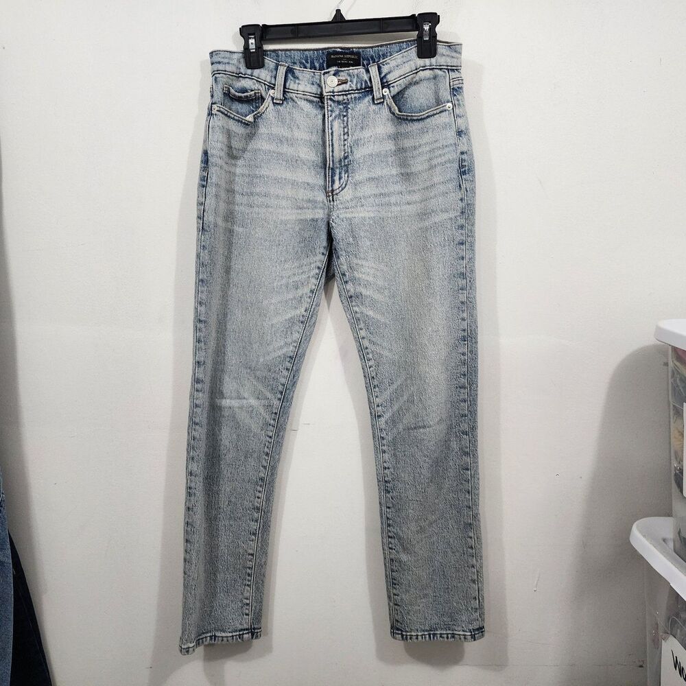 Banana Republic The Beau Jean Light Wash Mid-rise Tapered Straight-leg Womens 27